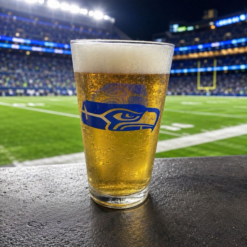 Seattle Seahawks Pint Beer Glass NFL